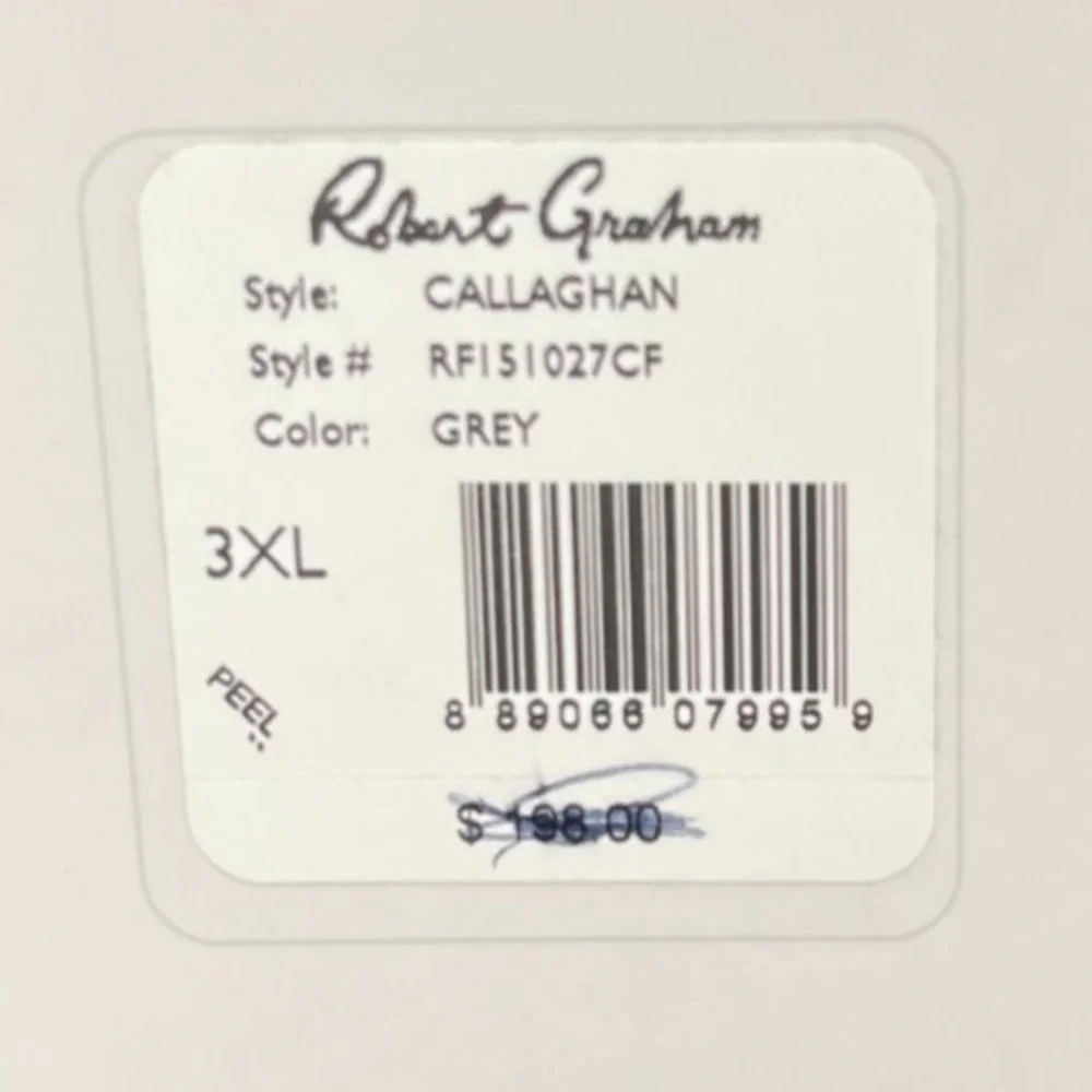 NWT‎ Robert Graham Men's Callaghan Shirt 3XL Blue Classic Fit Long Sleeve